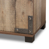 Baxton Studio Cyrille Modern and Contemporary Farmhouse Rustic Finished Wood 4-Door Shoe Cabinet