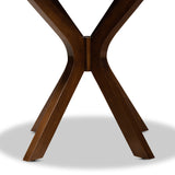 Kenji Modern and Contemporary Walnut Brown Finished 35-Inch-Wide Round Wood Dining Table