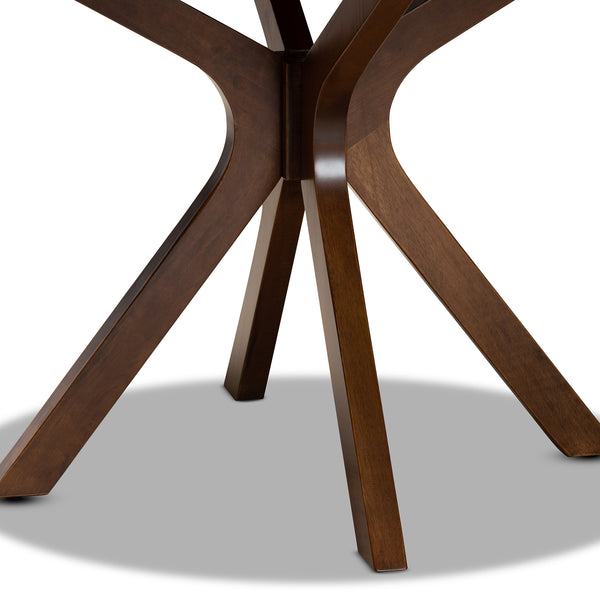 Baxton Studio Kenji Modern and Contemporary Walnut Brown Finished 48-Inch-Wide Round Wood Dining Table