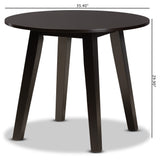 Baxton Studio Ela Modern and Contemporary Dark Brown Finished 35-Inch-Wide Round Wood Dining Table