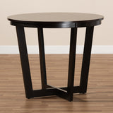 Baxton Studio Alayna Modern and Contemporary Dark Brown Finished 35-Inch-Wide Round Wood Dining Table