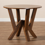 Baxton Studio Irene Modern and Contemporary Walnut Brown Finished 35-Inch-Wide Round Wood Dining Table