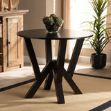Baxton Studio Irene Modern and Contemporary Dark Brown Finished 35-Inch-Wide Round Wood Dining Table