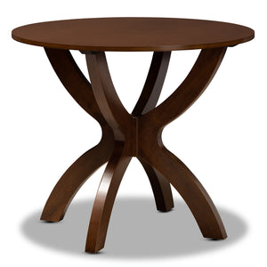 Baxton Studio Tilde Modern and Contemporary Walnut Brown Finished 35-Inch-Wide Round Wood Dining Table