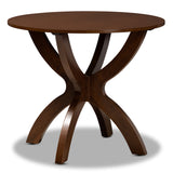 Baxton Studio Tilde Modern and Contemporary Walnut Brown Finished 35-Inch-Wide Round Wood Dining Table