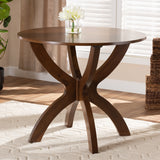 Baxton Studio Tilde Modern and Contemporary Walnut Brown Finished 35-Inch-Wide Round Wood Dining Table