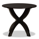 Baxton Studio Tilde Modern and Contemporary Dark Brown Finished 35-Inch-Wide Round Wood Dining Table