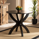 Baxton Studio Tilde Modern and Contemporary Dark Brown Finished 35-Inch-Wide Round Wood Dining Table