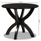 Baxton Studio Tilde Modern and Contemporary Dark Brown Finished 35-Inch-Wide Round Wood Dining Table