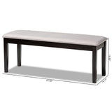 Baxton Studio Teresa Modern and Contemporary Transitional Grey Fabric Upholstered and Dark Brown Finished Wood Dining Bench