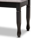 Baxton Studio Corey Modern and Contemporary Grey Fabric Upholstered and Dark Brown Finished Wood Dining Bench