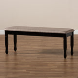 Baxton Studio Corey Modern and Contemporary Sand Fabric Upholstered and Dark Brown Finished Wood Dining Bench