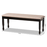 Baxton Studio Corey Modern and Contemporary Sand Fabric Upholstered and Dark Brown Finished Wood Dining Bench