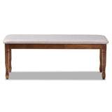 Baxton Studio Corey Modern and Contemporary Grey Fabric Upholstered and Walnut Brown Finished Wood Dining Bench