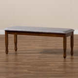 Baxton Studio Corey Modern and Contemporary Grey Fabric Upholstered and Walnut Brown Finished Wood Dining Bench