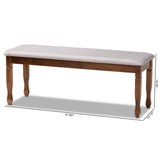 Baxton Studio Corey Modern and Contemporary Grey Fabric Upholstered and Walnut Brown Finished Wood Dining Bench