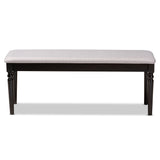 Baxton Studio Giovanni Modern and Contemporary Grey Fabric Upholstered and Dark Brown Finished Wood Dining Bench 