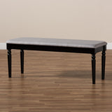 Baxton Studio Giovanni Modern and Contemporary Grey Fabric Upholstered and Dark Brown Finished Wood Dining Bench 