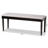 Baxton Studio Giovanni Modern and Contemporary Grey Fabric Upholstered and Dark Brown Finished Wood Dining Bench 