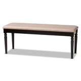 Baxton Studio Giovanni Modern and Contemporary Sand Fabric Upholstered and Dark Brown Finished Wood Dining Bench 