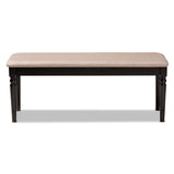 Baxton Studio Giovanni Modern and Contemporary Sand Fabric Upholstered and Dark Brown Finished Wood Dining Bench 