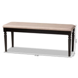 Baxton Studio Giovanni Modern and Contemporary Sand Fabric Upholstered and Dark Brown Finished Wood Dining Bench 