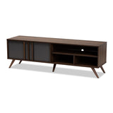 Naoki Modern and Contemporary Two-Tone Grey and Walnut Finished Wood TV Stand
