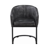 Aviano Casual Upholstered Dining Chair Anthracite and Matte Black