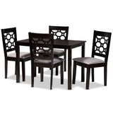 Henry Modern and Contemporary Fabric Upholstered 5-Piece Dining Set