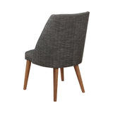 Beverly Modern Upholstered Side Chairs Dark Grey and Dark Cocoa (Set of 2)