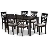 Dallas Modern and Contemporary Fabric Upholstered 7-Piece Dining Set