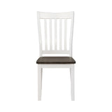 Kingman Country Rustic Slat Back Dining Chairs Espresso and White (Set of 2)