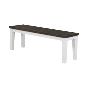 Kingman Rustic Two-Tone Wood Bench in Espresso & White – Versatile Seating for Any Space