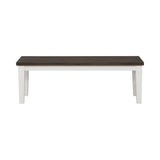 Kingman Rustic Two-Tone Wood Bench in Espresso & White – Versatile Seating for Any Space