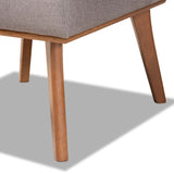 Baxton Studio Odessa Mid-Century Modern Grey Fabric Upholstered and Walnut Brown Finished Wood Dining Chair