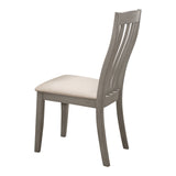 Nogales Coastal Grey Slat Back Side Chairs - Set of 2, Stylish Comfort in Durable Hardwood Design