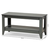 Elada Modern and Contemporary Grey Finished Wood Coffee Table