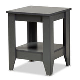 Audra Modern and Contemporary Grey Finished Wood Living Room End Table