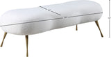 Nube Faux Sheepskin Fur / Metal / Engineered Wood Contemporary White Faux Sheepskin Fur Bench - 54" W x 21" D x 18" H