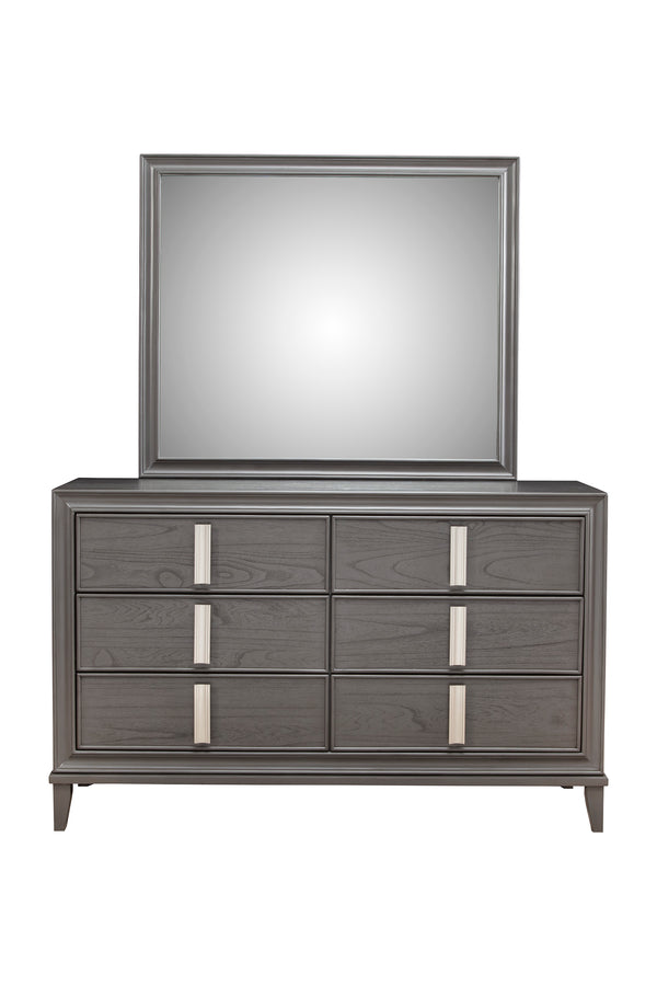 Alpine Furniture Lorraine Mirror, Dark Grey 8171-06 Dark Grey Pine Solids & MDF 46 x 1.5 x 39.5