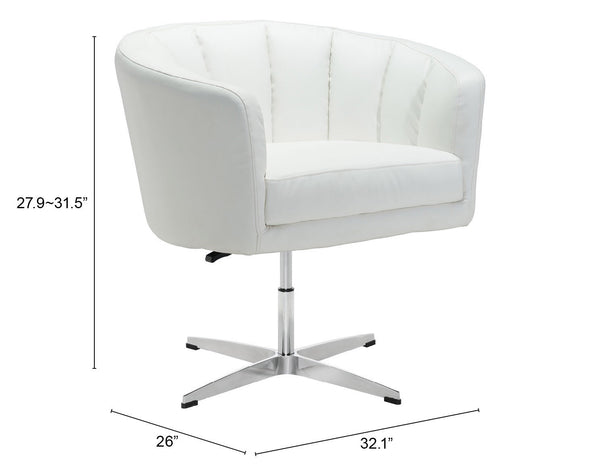 Zuo Modern Wilshire 100% Polyurethane, Plywood, Steel Modern Commercial Grade Occasional Chair White 100% Polyurethane, Plywood, Steel