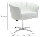 Zuo Modern Wilshire 100% Polyurethane, Plywood, Steel Modern Commercial Grade Occasional Chair White 100% Polyurethane, Plywood, Steel