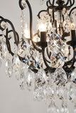 Bethel Matte Black Chandelier in Iron & Crystal & Glass