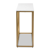 Baxton Studio Caldwell Modern and Contemporary Gold Finished Metal Console Table With Faux Marble Tabletop