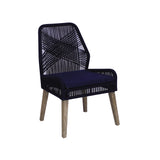 Sorrel Traditional Woven Rope Dining Chairs Dark Navy (Set of 2)