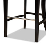 Aldon Modern and Contemporary Grey Fabric Upholstered and Dark Brown Finished Wood 2-Piece Bar Stool Set