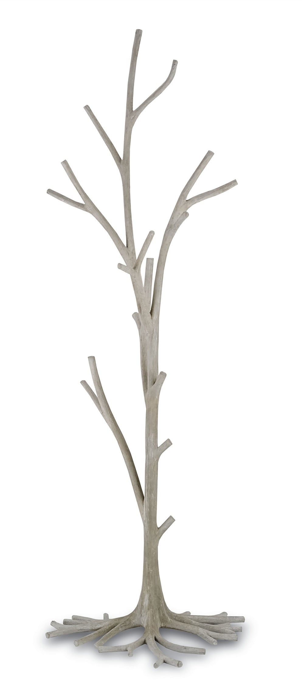 Countryhouse Faux Bois Coat Tree – Stylish Indoor Sculpture in Concrete & Iron for Natural Elegance