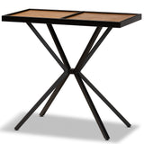 Carlo Modern and Contemporary Walnut Finished Wood and Finished Metal Console Table