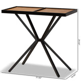 Carlo Modern and Contemporary Walnut Finished Wood and Black Finished Metal Console Table