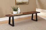Ditman Casual Live Edge Dining Bench Grey Sheesham and Black